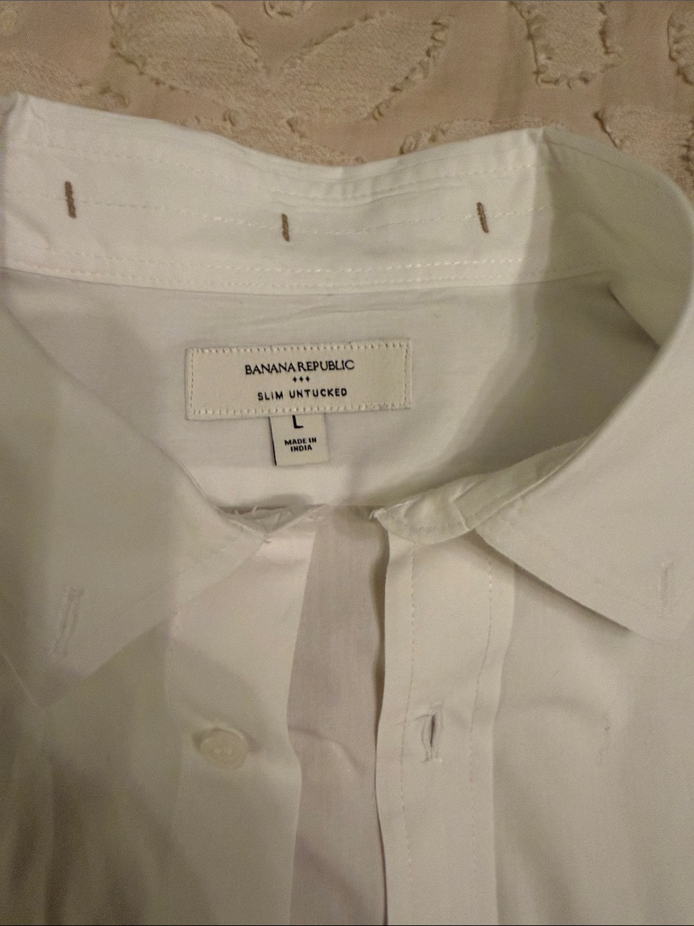 Banana Republic White Slim Dress Shirt - Modern Collar